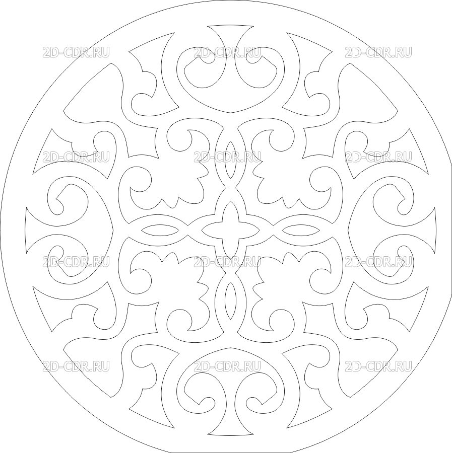 Декоративное рисование узор в круге