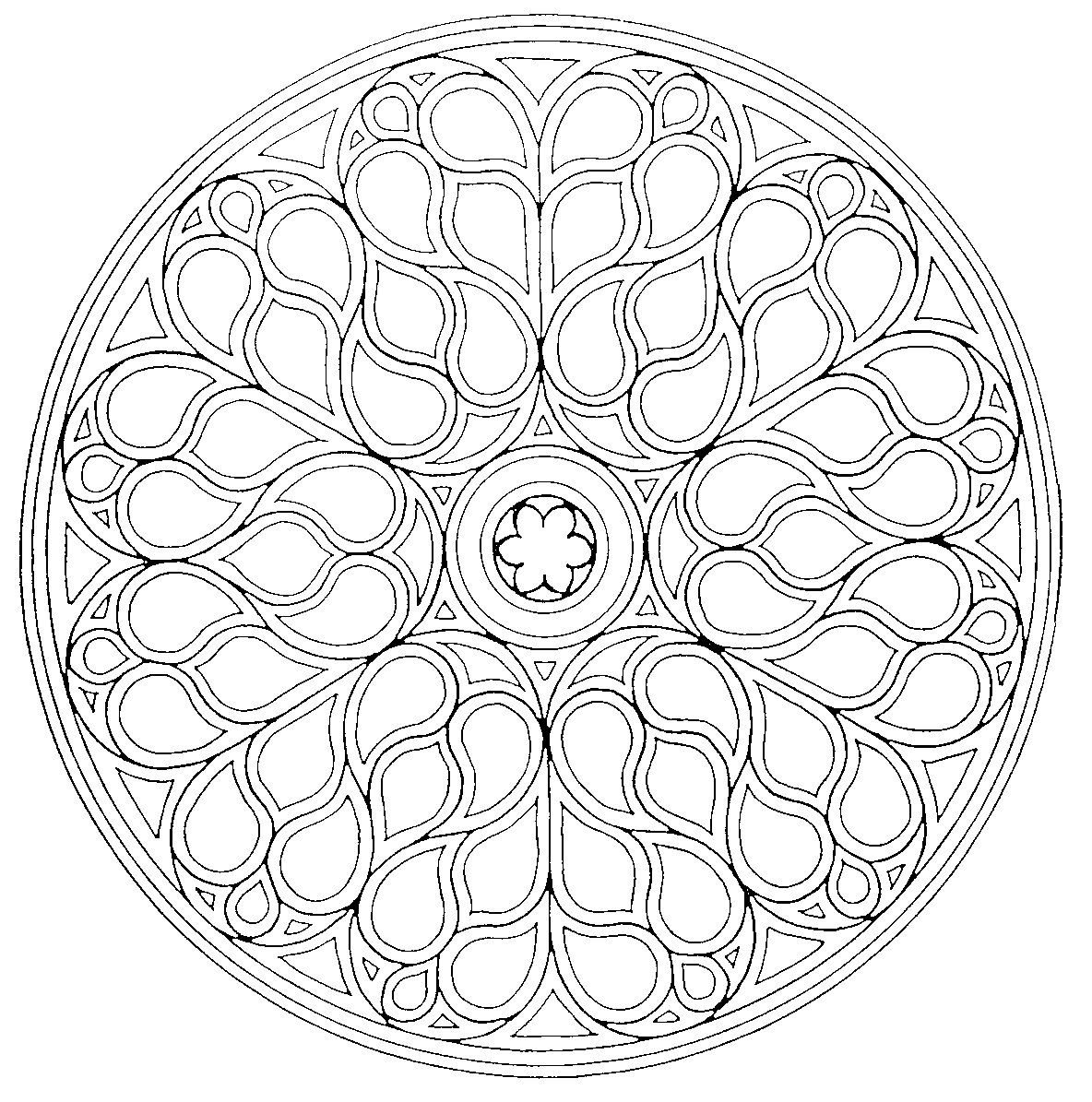 Витраж круглый узоры