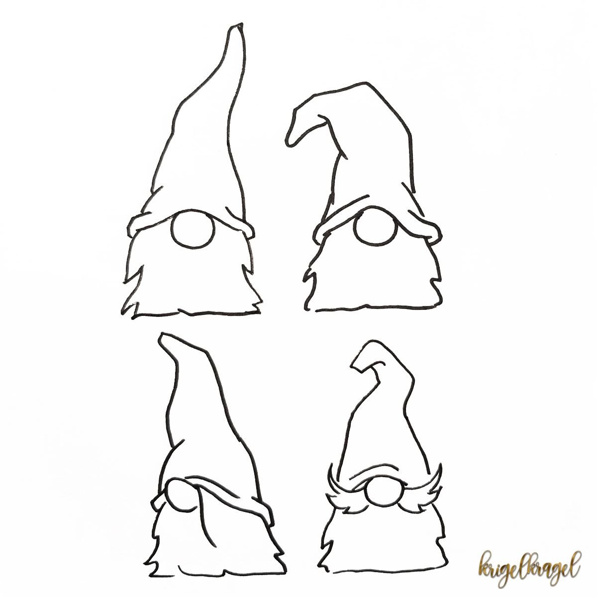 Новогодний черно белый Гном