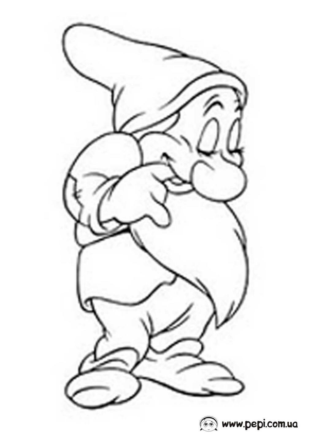 Гномик раскраска