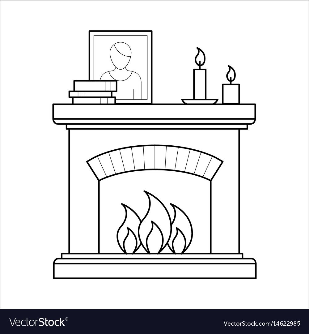 Камин раскраска для детей