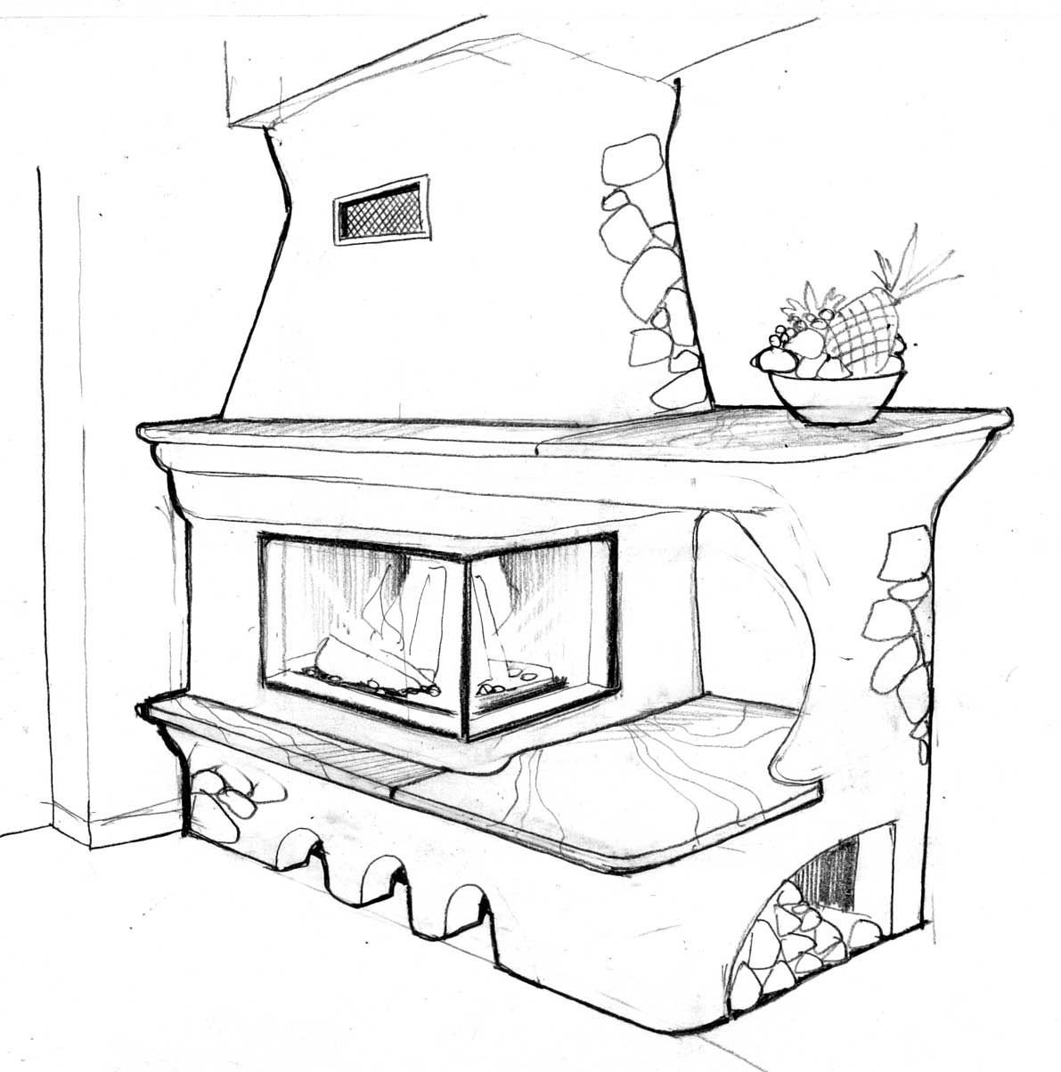 Камин эскиз