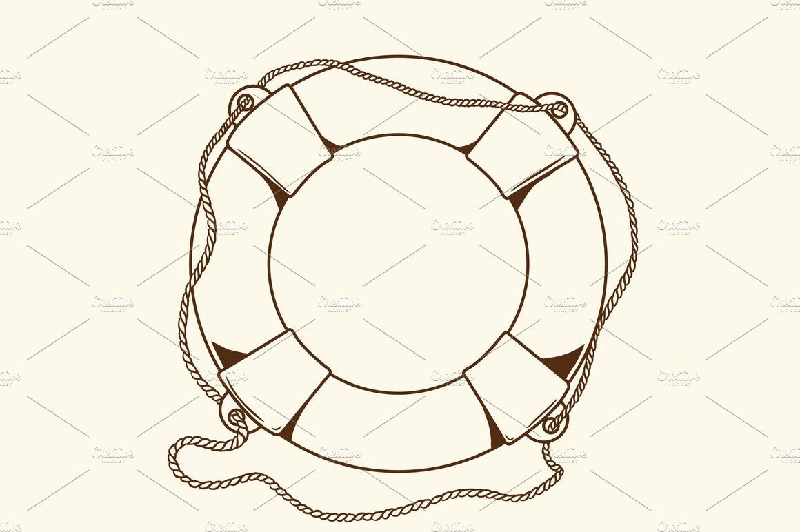 Спасательный круг трафарет