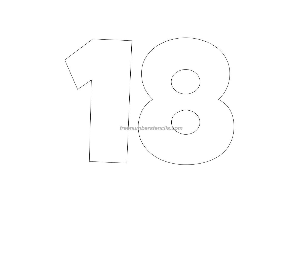 Цифра 18 трафарет