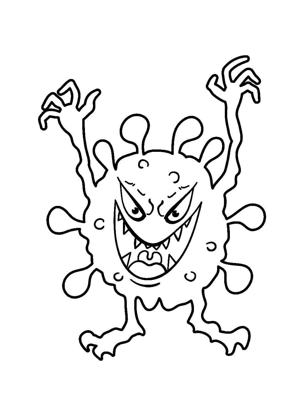 Трафарет микробы для детей