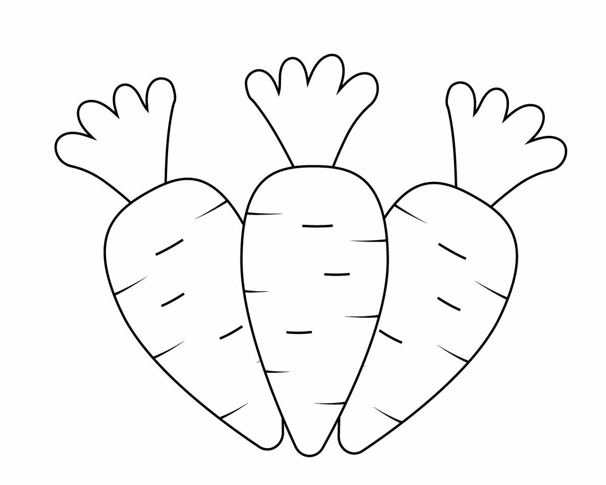 Силуэт морковки для раскрашивания