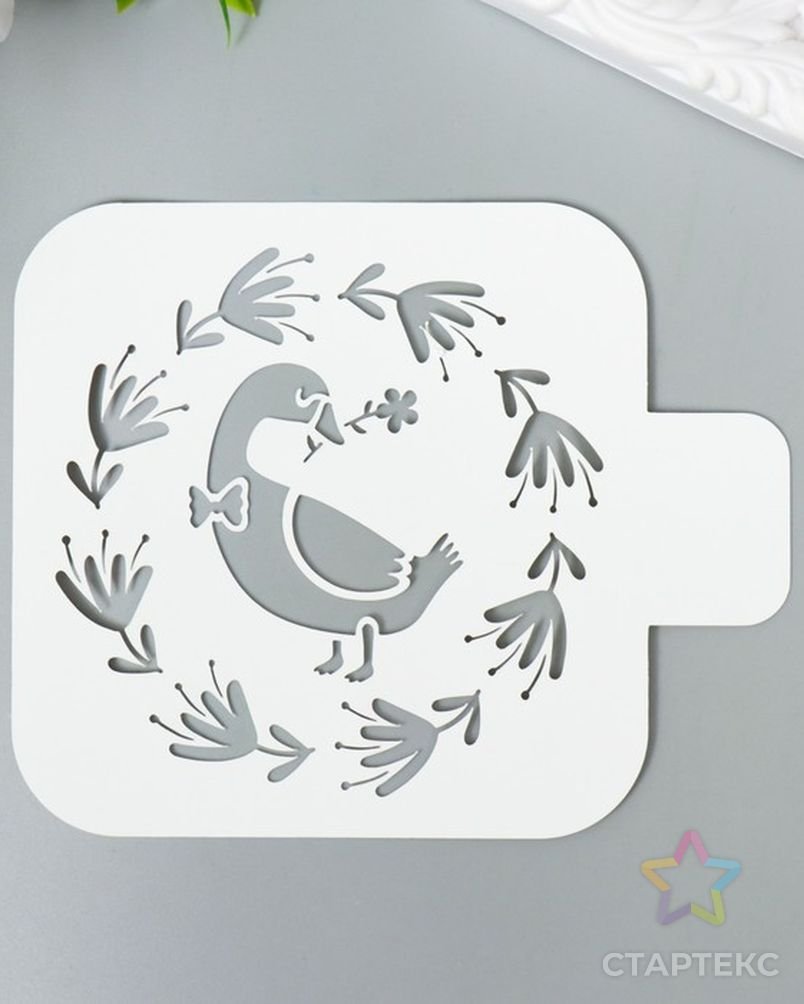 Трафарет гуся с посуды