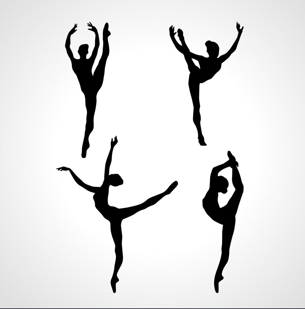 Гимнастка силуэт белый