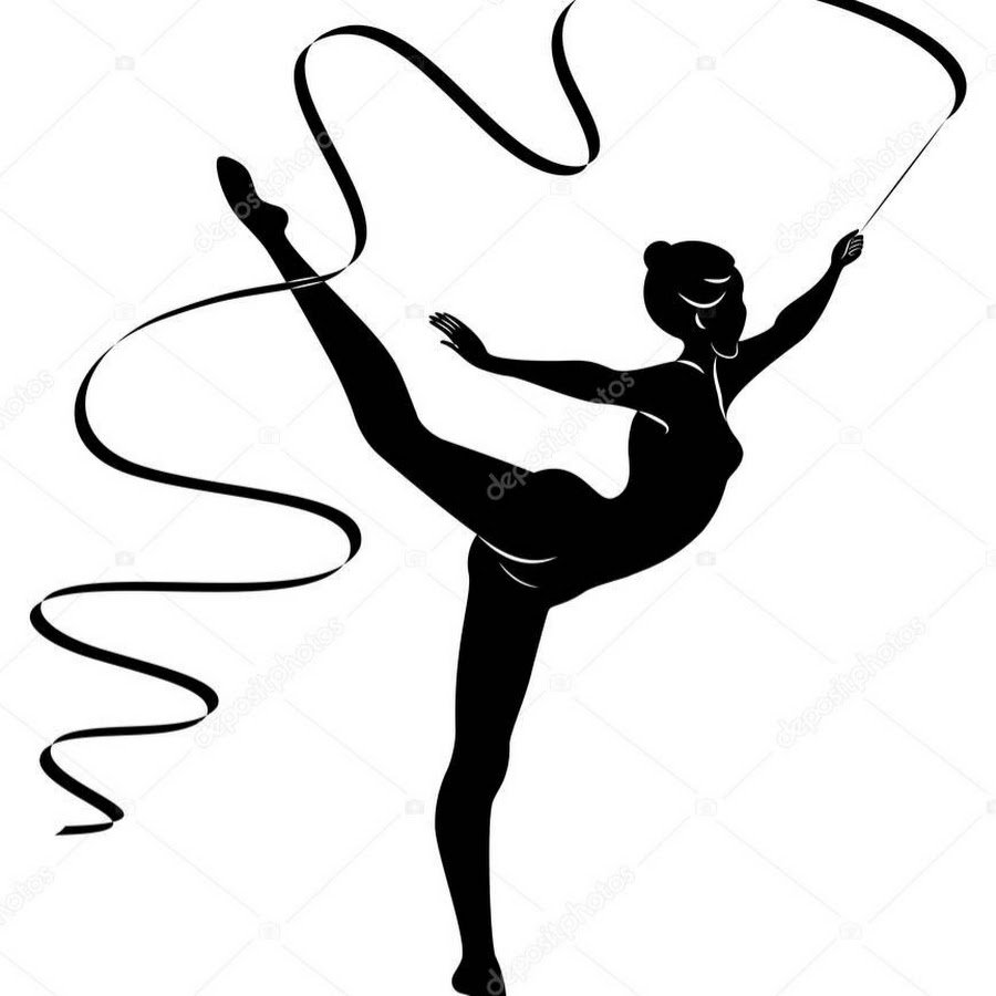 Гимнастка с лентой вектор