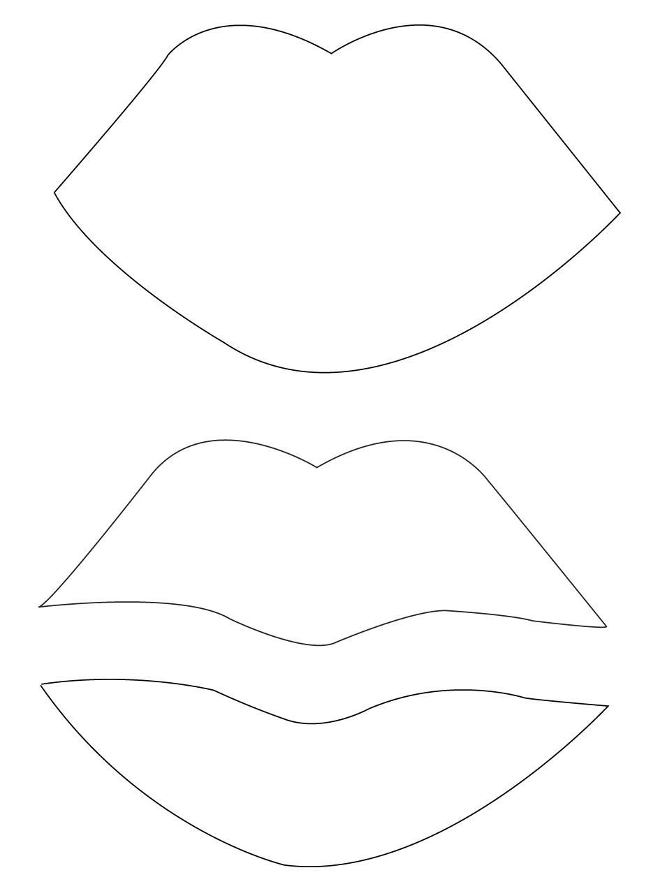 Трафарет для брошки губы