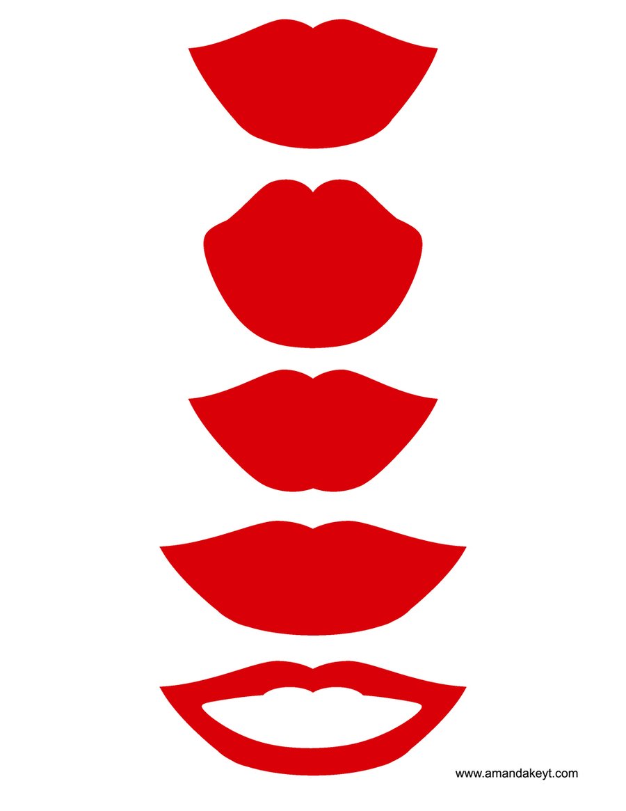 Трафареты губ на палочке