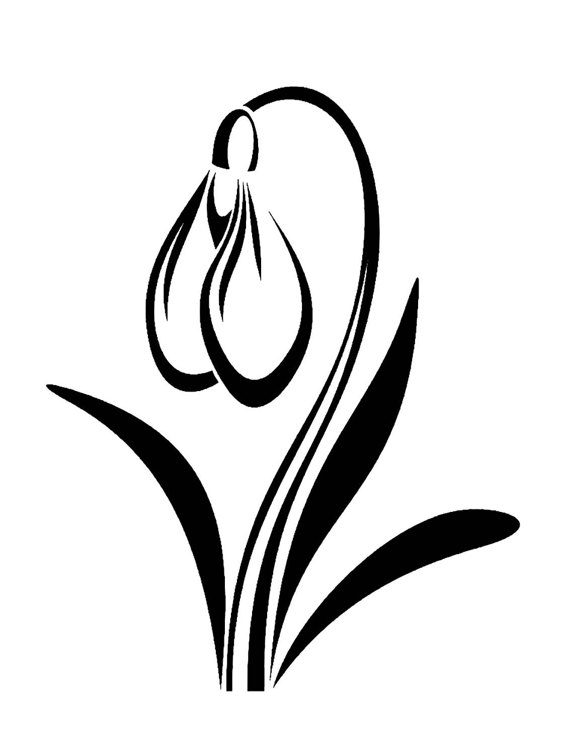 Шаблон тюльпана для аппликации