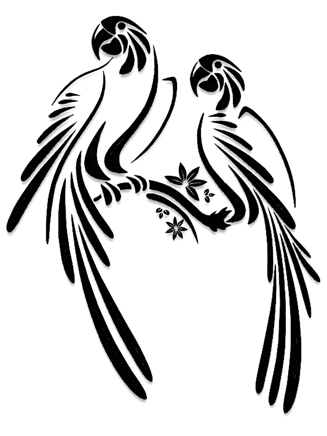 Попугай раскраска для детей