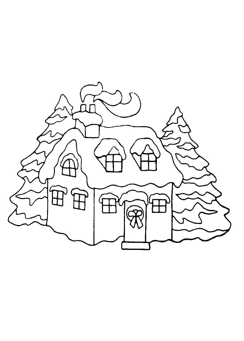 Домик трафарет