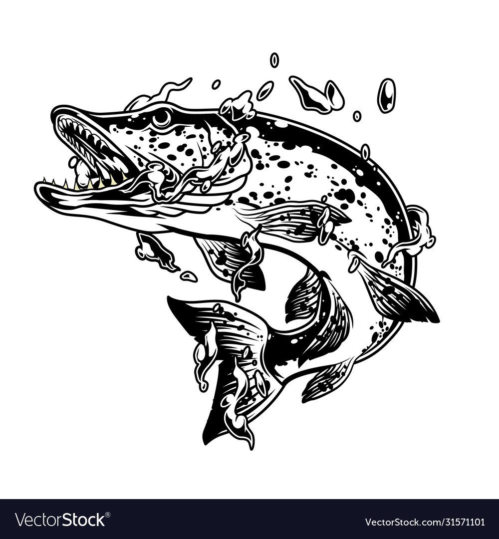 Щука рисунок тату