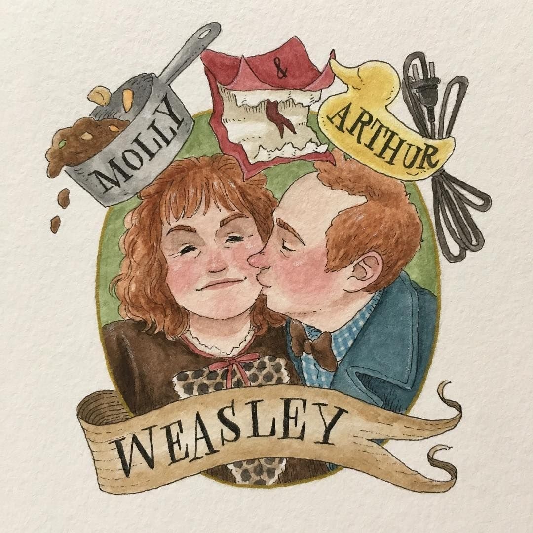 Молли и Артур Уизли арт
