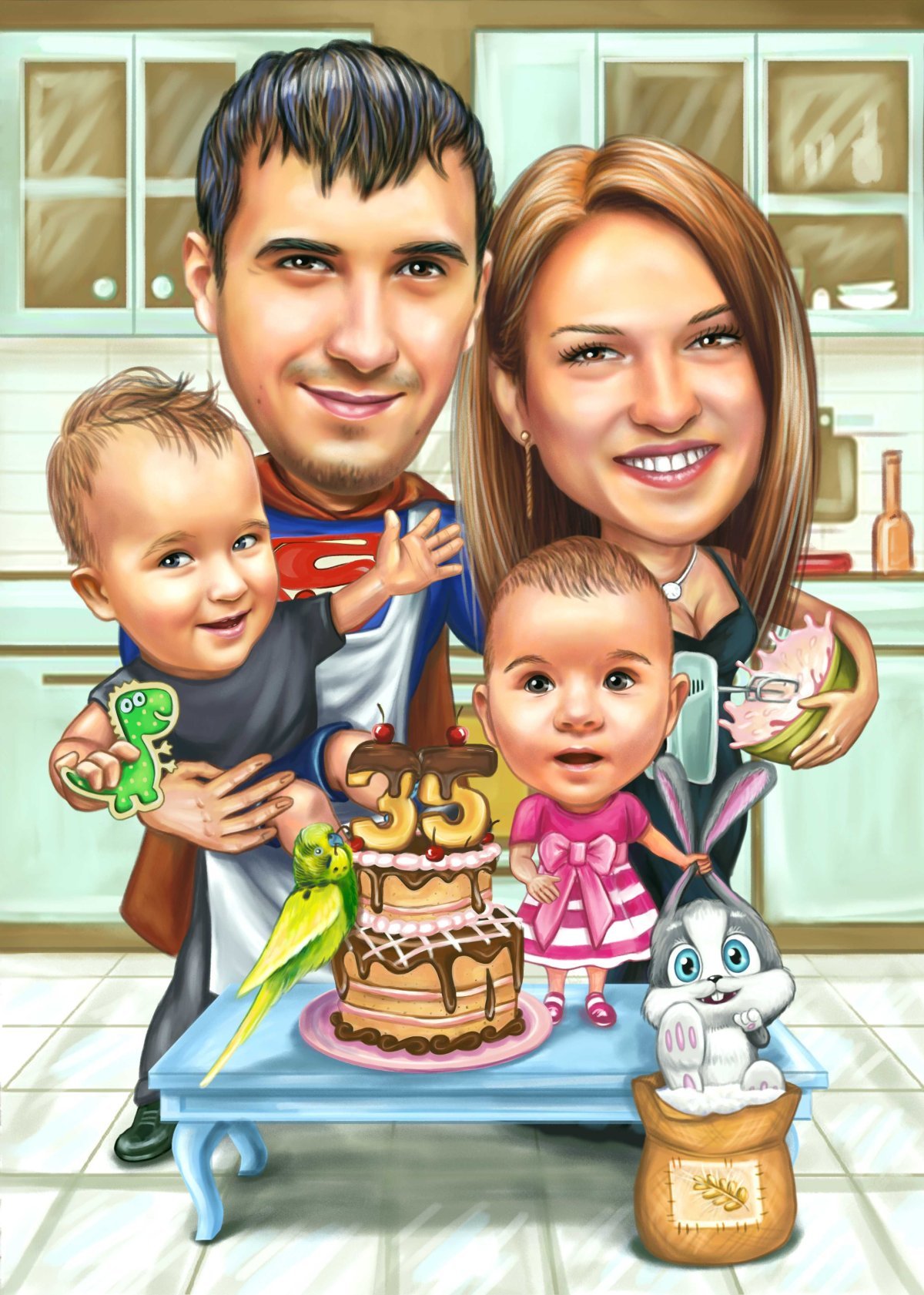 Семейный портрет шарж