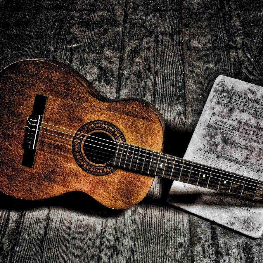 Электрогитара в голубых тонах Эстетика