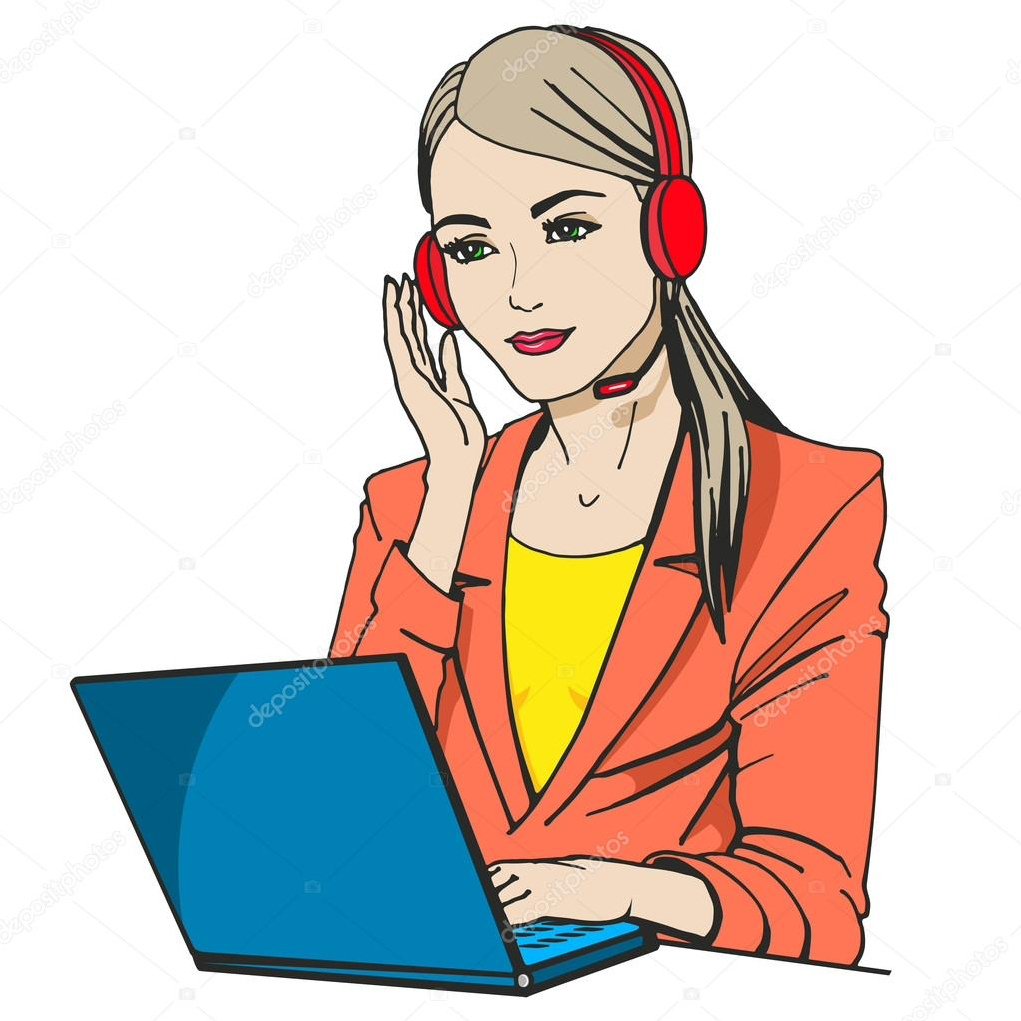 Девушка оператор рисованная