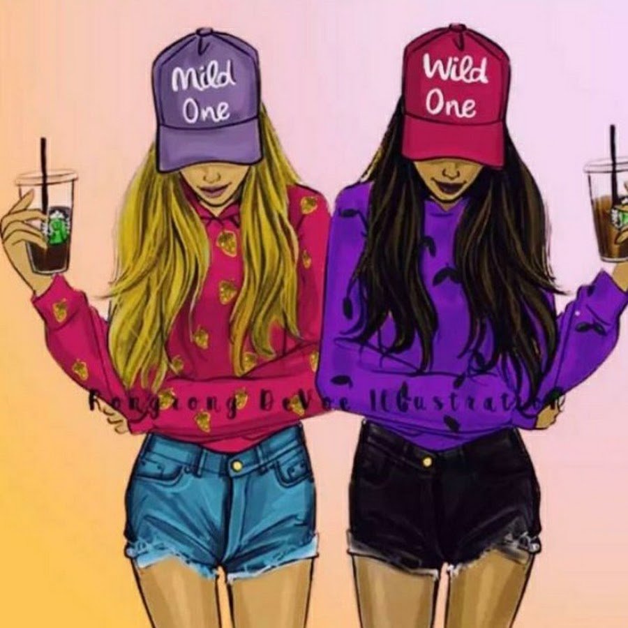 Лучшие подруги нарисованные