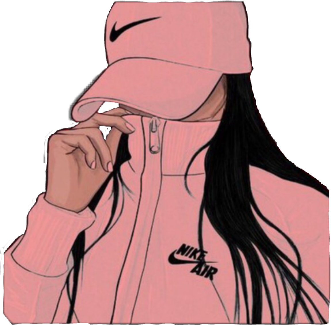 Нарисованные девушки в бейсболках