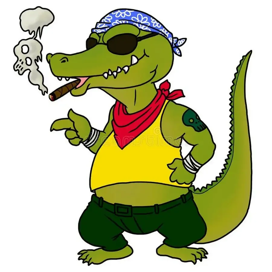 Крокодил Гена с сигаретой