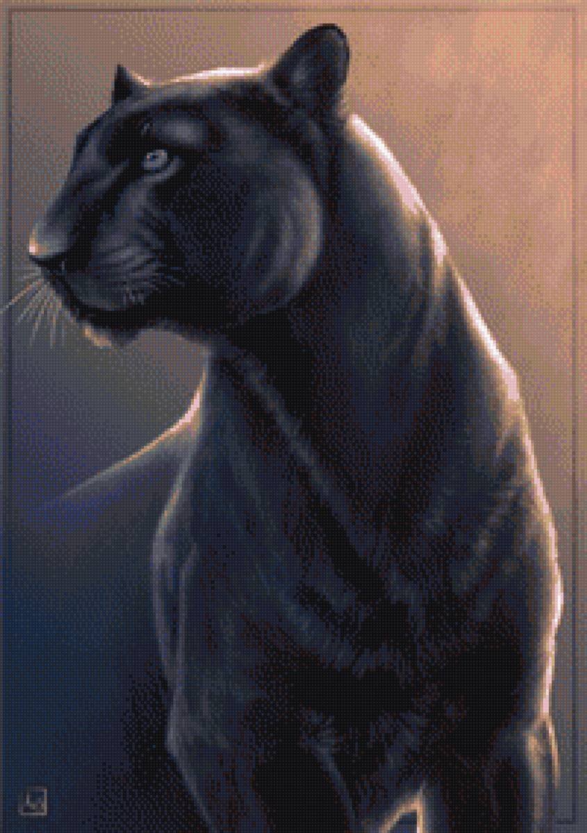 Алмазная мозаика пантера черная