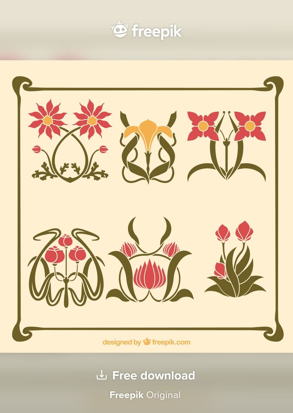 Ар нуво цветы орнаменты