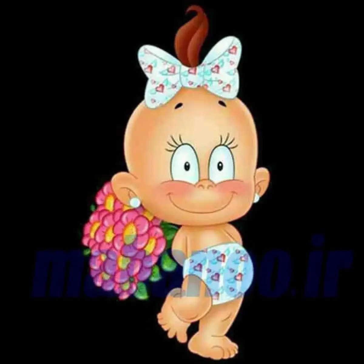 Карапуз девочка рисунок с бантиком