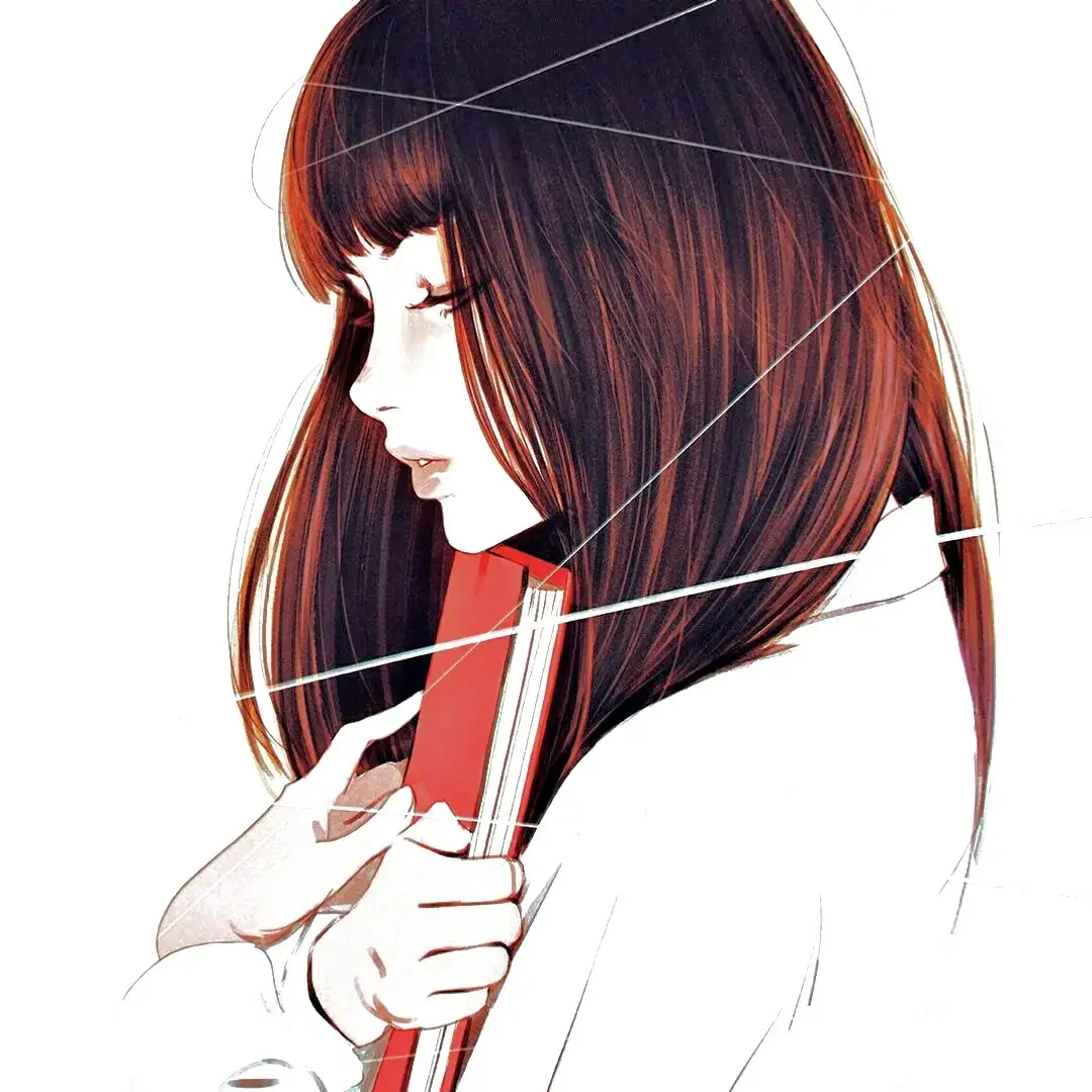 Девушка с челкой арт