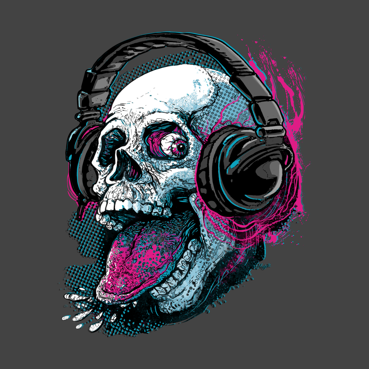 Черепок в наушниках