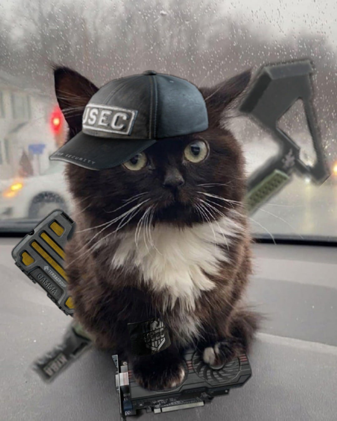 Черный кот в машине