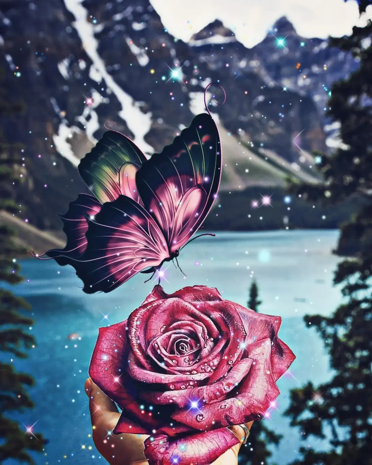 Роза и бабочка