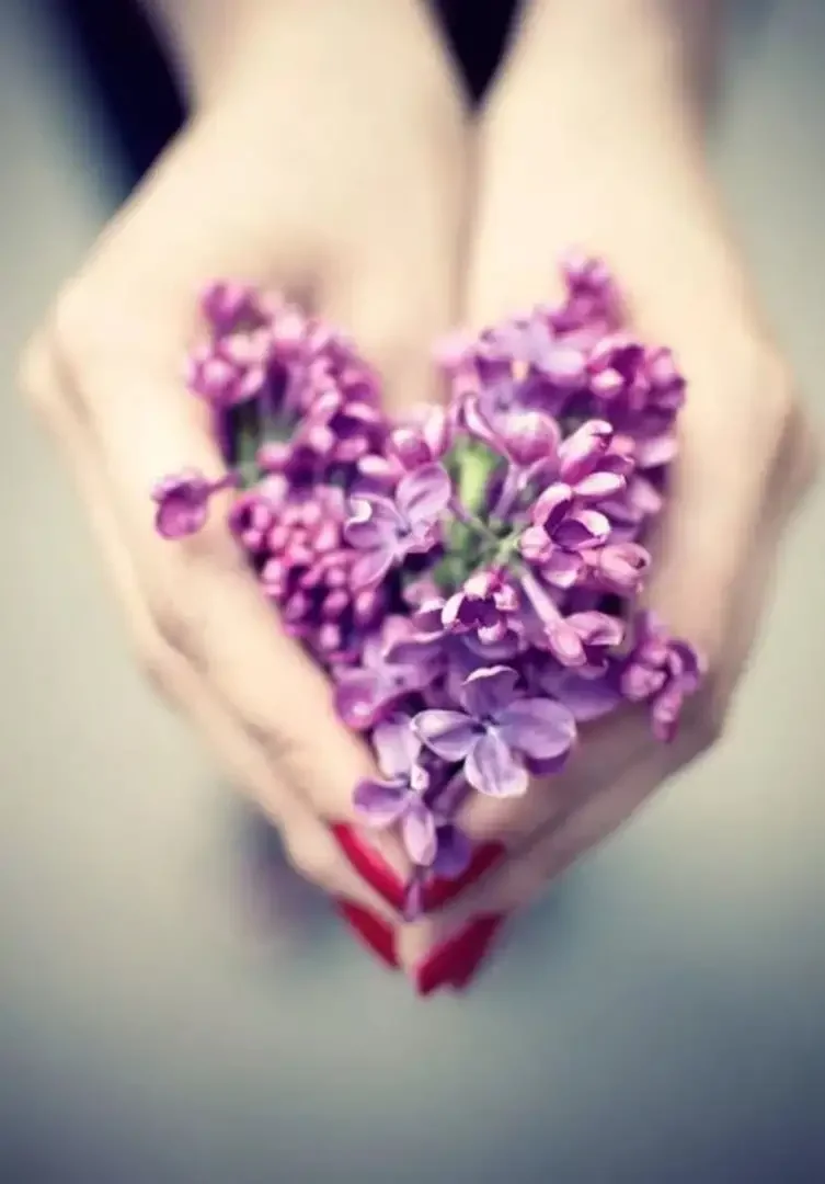 Цветы в руках у девушки