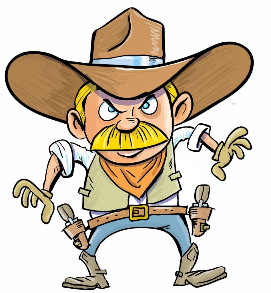 Шарж в ковбойской шляпе