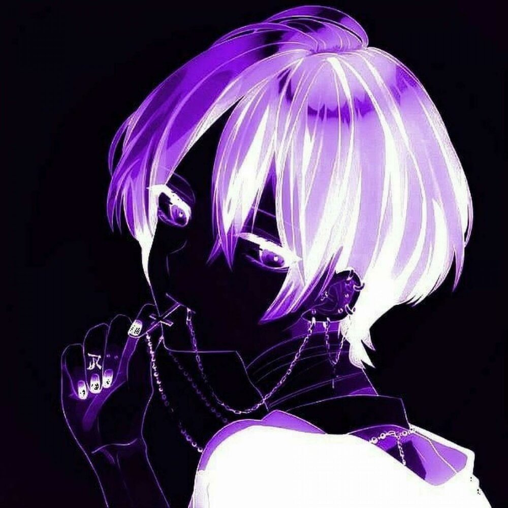 Фиолетовые аватарки аниме