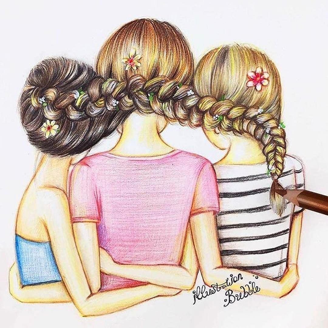 Подруги рисунок