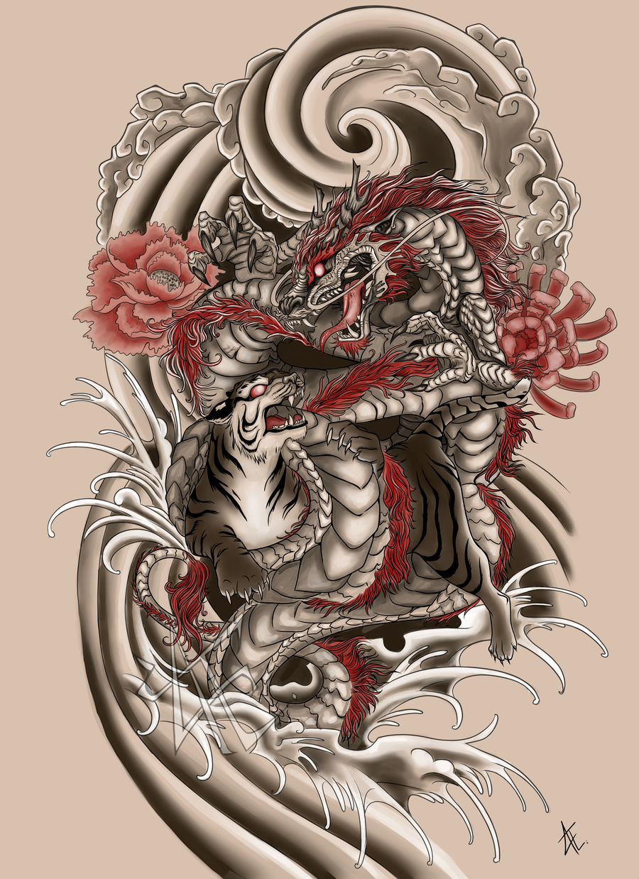 Японский дракон арт
