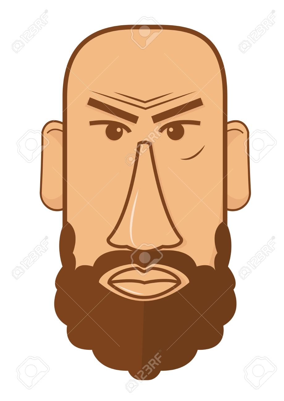 Лысый с бородой арт