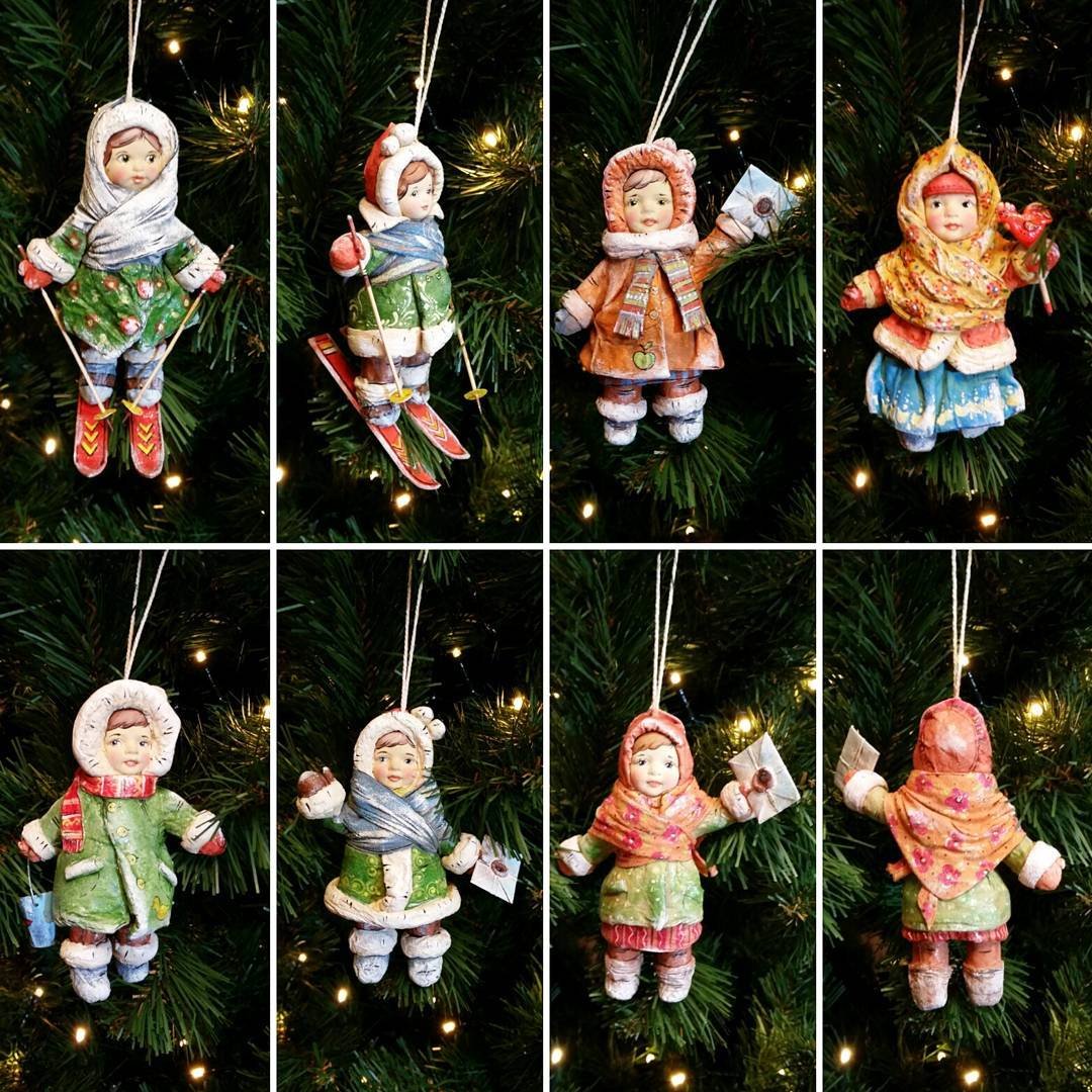 Елочные игрушки из ваты МК