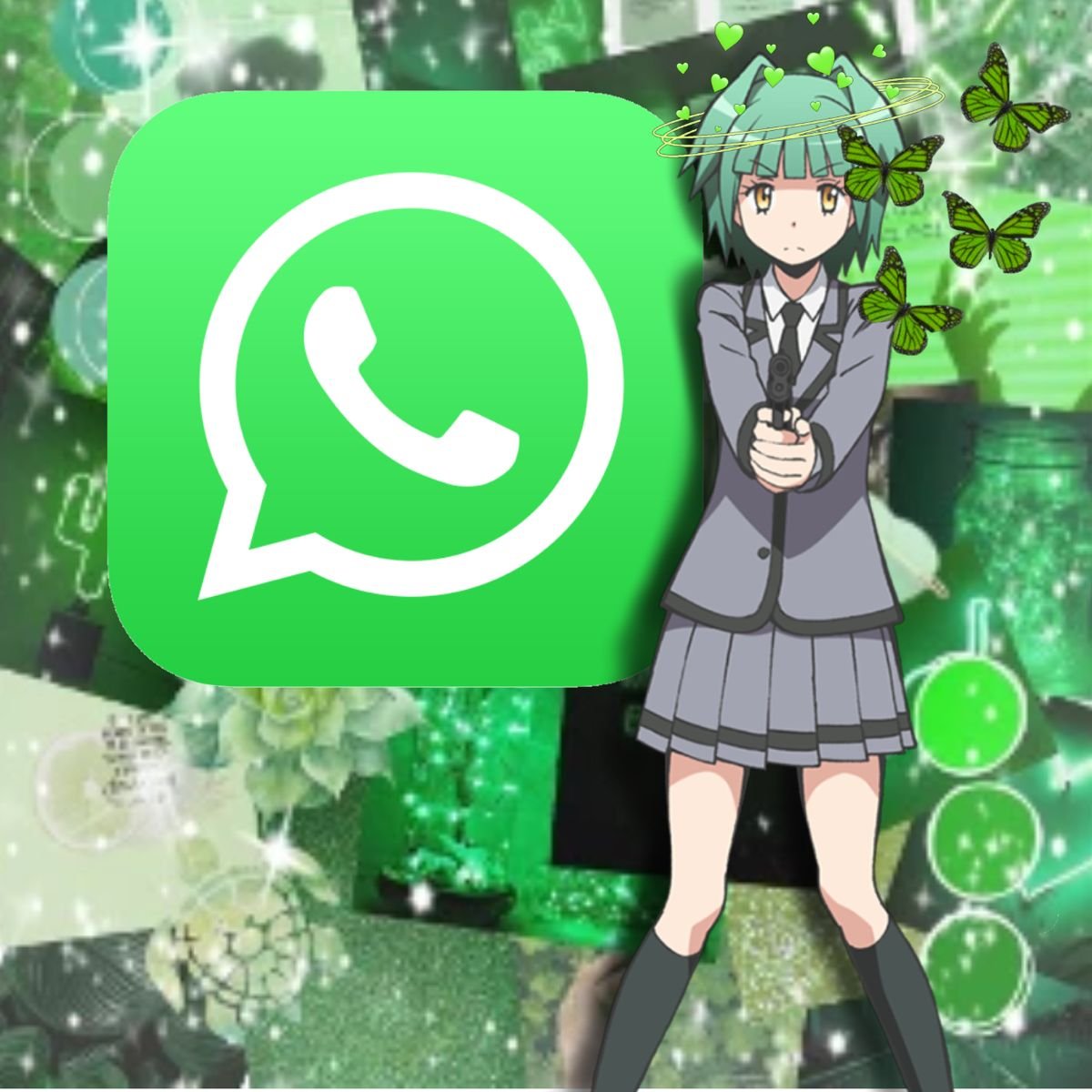 Иконка на приложение WHATSAPP С аниме