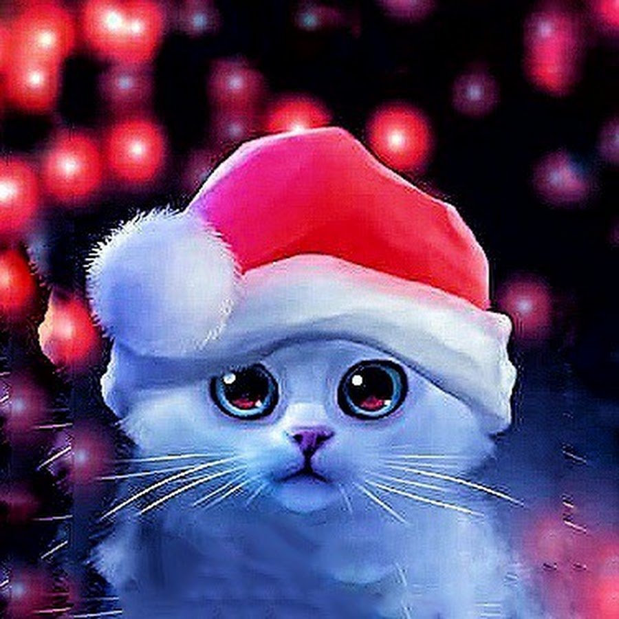 Новогодний котенок арт