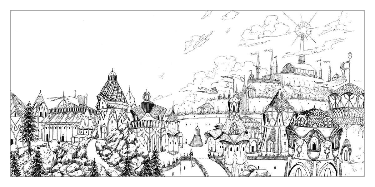 Раскраски для взрослых замок