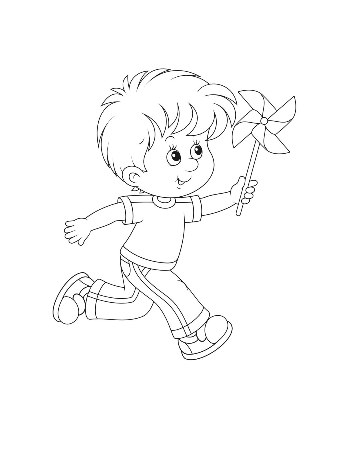 Нарисовать убегающего мальчика