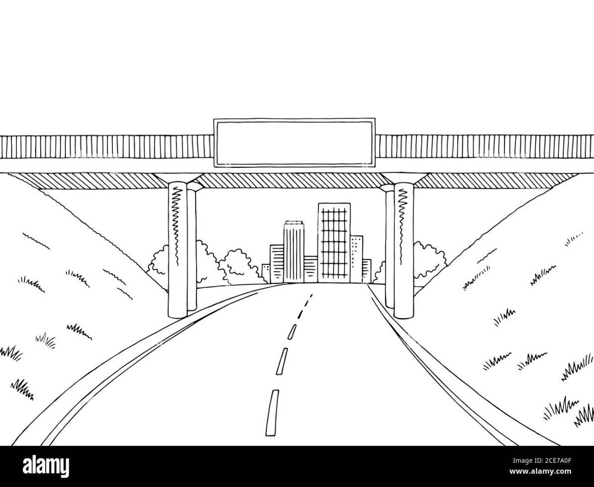 Город дорог раскраска