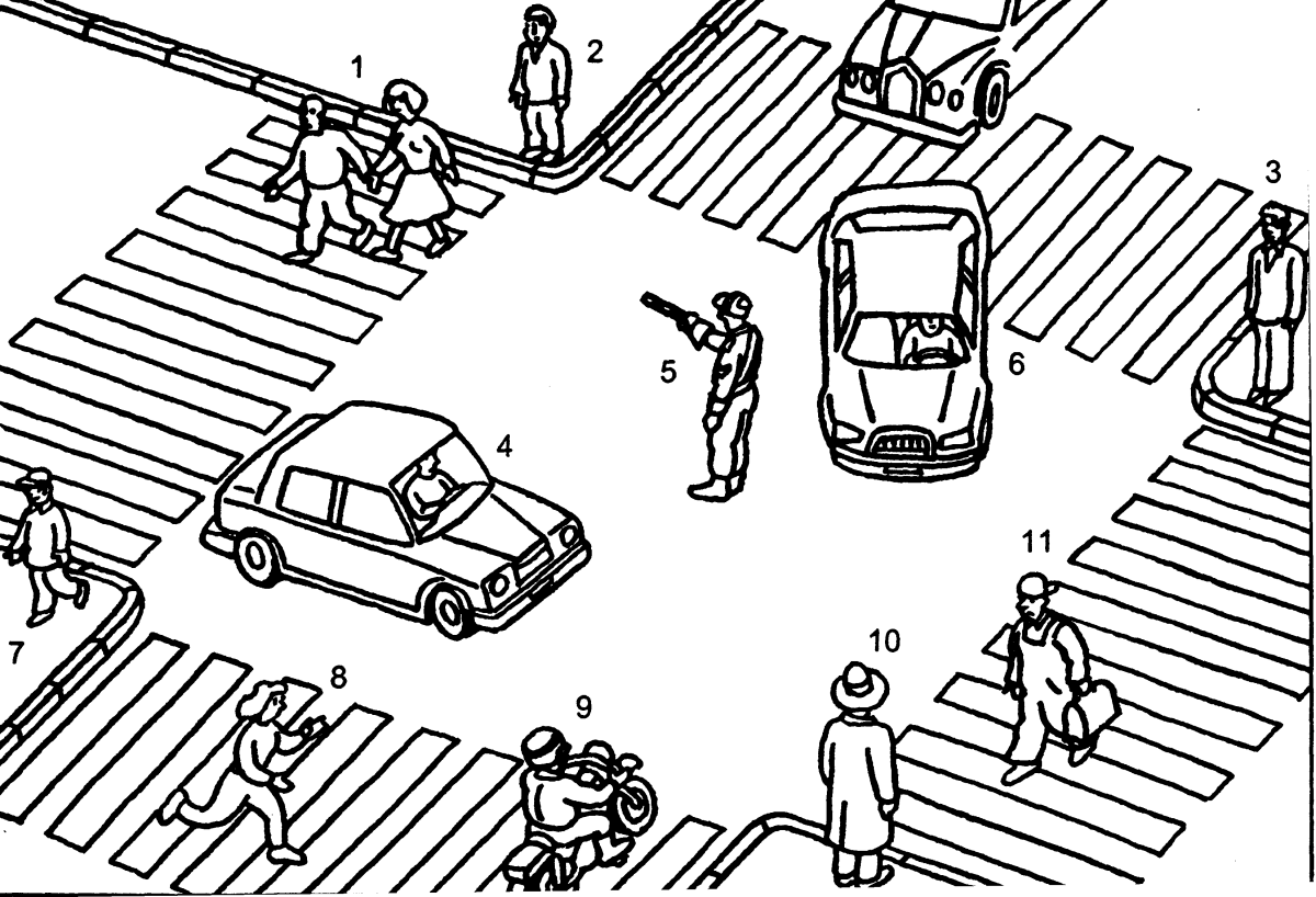 Раскраска нарушение правил дорожного движения