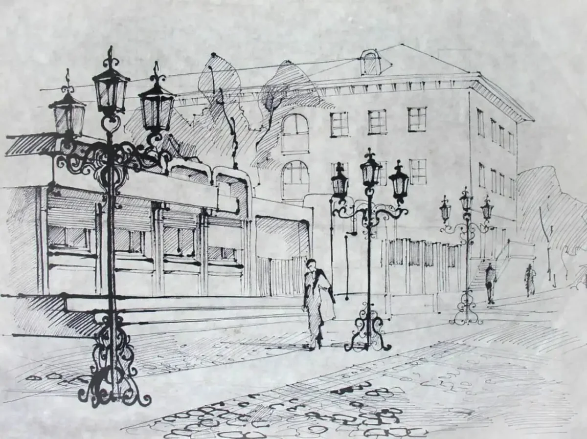 Зарисовка городского пейзажа Новороссийск