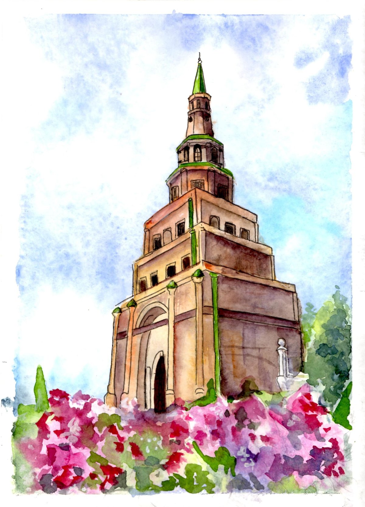 Башня Сююмбике Казань рисунок