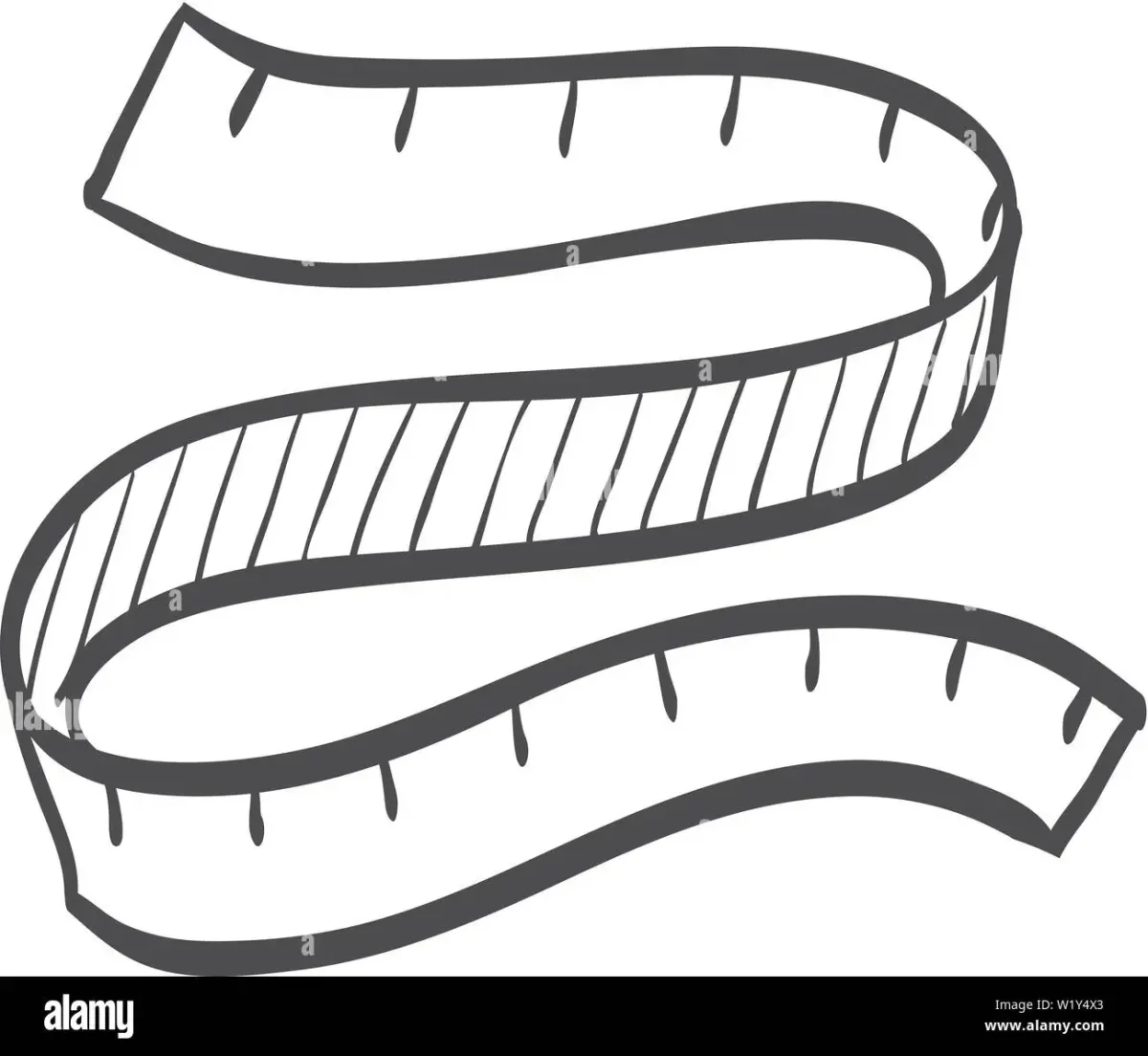 Ткань с мерной лентой карандашом