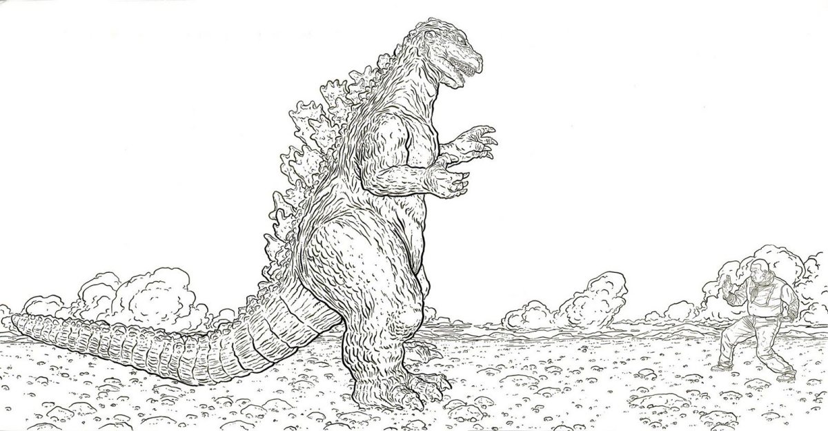 Годзилла против Кинга раскраска